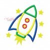 Rocket Ship Applique Design