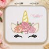 Unicorn Roses Applique Design _ Logo 3