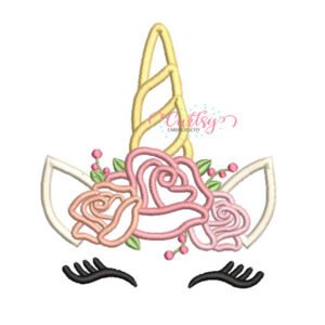 Unicorn Roses Applique Design