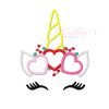 Valentine Unicorn with Flowers Embroidery Design