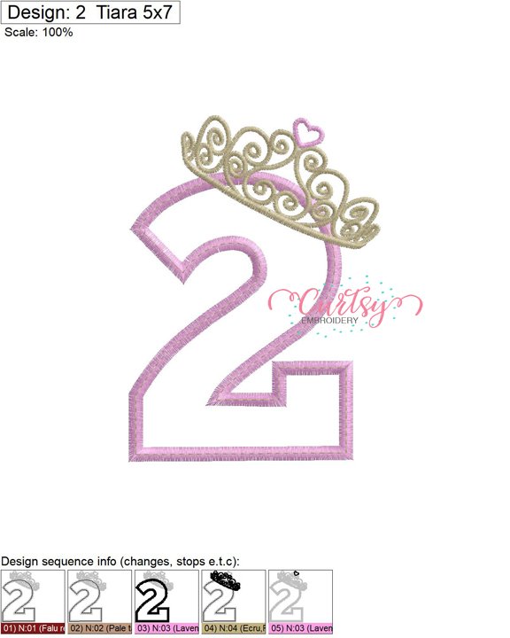 2 Tiara Applique Stitch Map 72