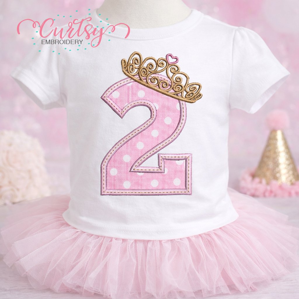 2nd Birthday Tiara Applique Design lifestyle logo 1