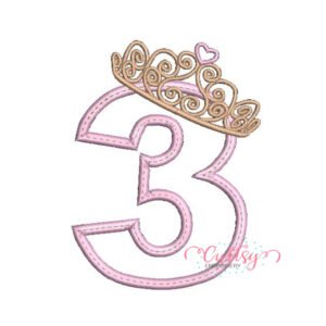 3rd Birthday Tiara Applique