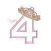 4th Birthday Tiara Applique Design 1