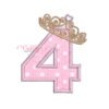 4th Birthday Tiara Applique Design 2