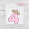 4th Birthday Tiara Applique Design 600