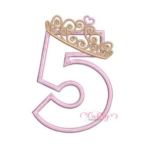 5th Birthday Tiara Applique