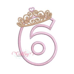 6th Birthday Tiara Applique