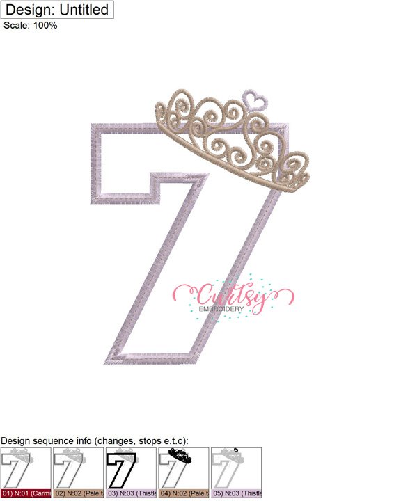 7 Tiara Applique Stitch Map 72