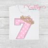 7th Birthday Tiara Applique Design 600