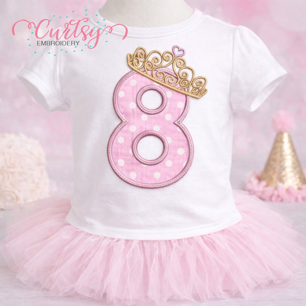 8th Birthday Tiara Applique Design lifestyle logo 1 8th Birthday Tiara Applique Design lifestyle logo 1