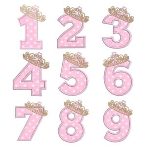 Birthday Tiara Appliqué Set (1–9)