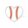 Baseball Heart Applique Design