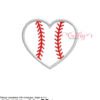 Baseball Heart Applique Design Stitch Map