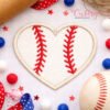 Baseball Heart Applique Design logo 2