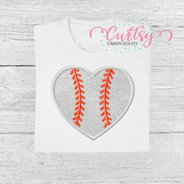 Baseball Heart Applique photograph 3