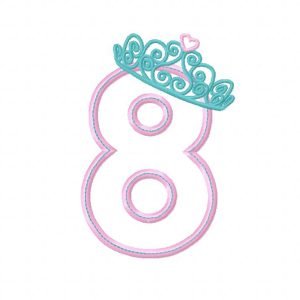 Tiara Applique Design Eighth Birthday
