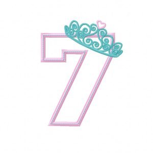 Tiara Applique Design Seventh Birthday