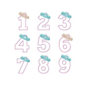 Tiara Applique Design All Numbers