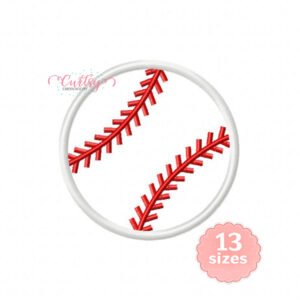 Baseball Applique Embroidery Design