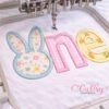 Bunny ONE Applique Embroidery Design _ Logo 3