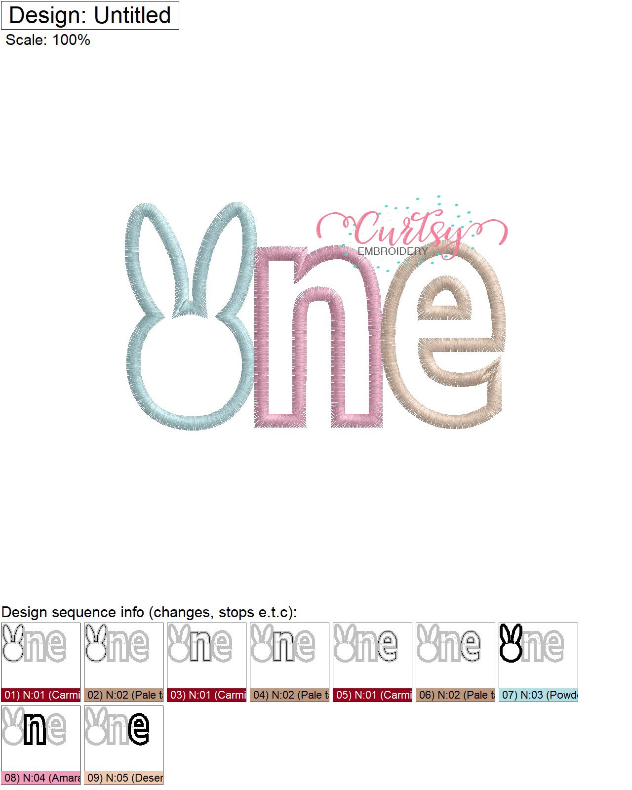 Bunny ONE Applique Stitch File