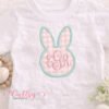 Easter Bunny Monogram Frame Applique Design Logo 1