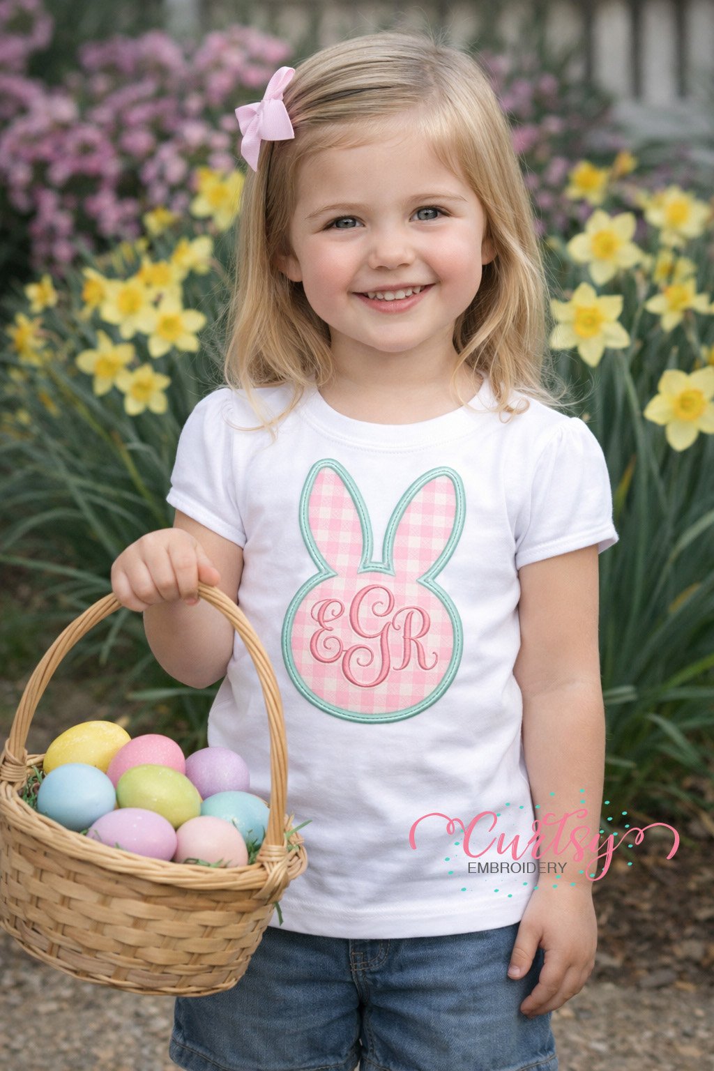 Easter Bunny Monogram Frame Applique Design Logo 3 Easter Bunny Monogram Frame Applique Design Logo 3