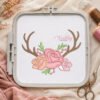 Antlers Roses Applique Design _ Logo 3 Antlers Roses Applique Design _ Logo 3