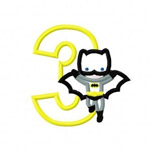 Three Bat Boy Applique Design