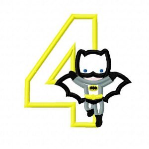 Four Bat Boy Applique Design