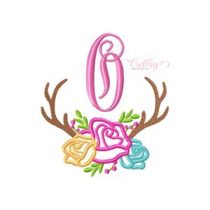 Antlers Flowers Monogram O