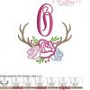 O Antlers Flowers Applique MAP