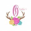 O Antlers Flowers Embroidery Design