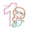 1st Birthday Mermaid Applique Design