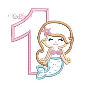 1 Mermaid Applique Design