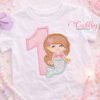 1st Birthday Mermaid Applique Design Logo 1