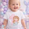 1st Birthday Mermaid Applique Design Logo 2