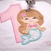 1st Birthday Mermaid Applique Design Logo 3