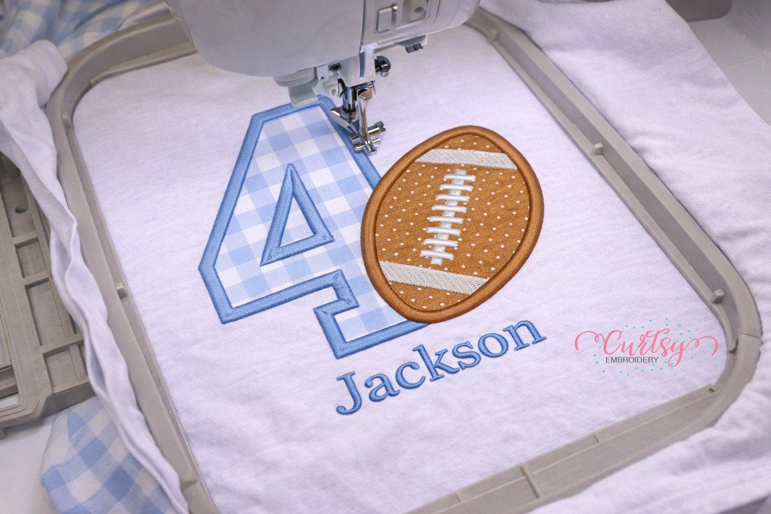 4th Birthday Football Appliqu Design _ Logo 3