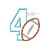 4th Birthday Football Applique Design