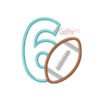 6th Birthday Football Applique Design