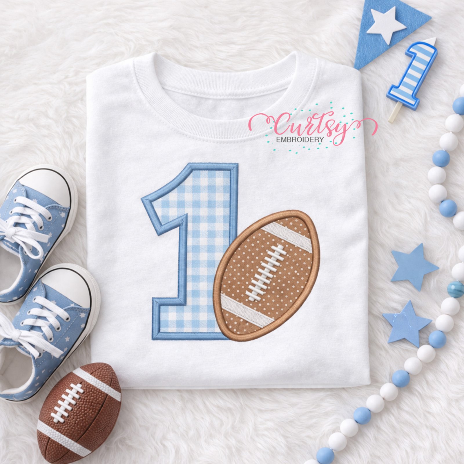 First Birthday Football Applique Design _ Etsy 2000