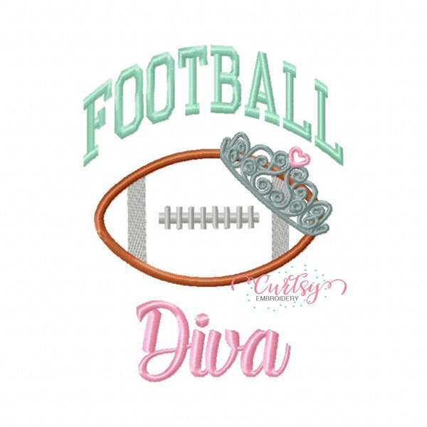 Football Diva Applique Design