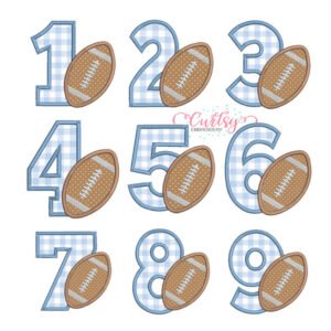 Football Birthday Applique Set