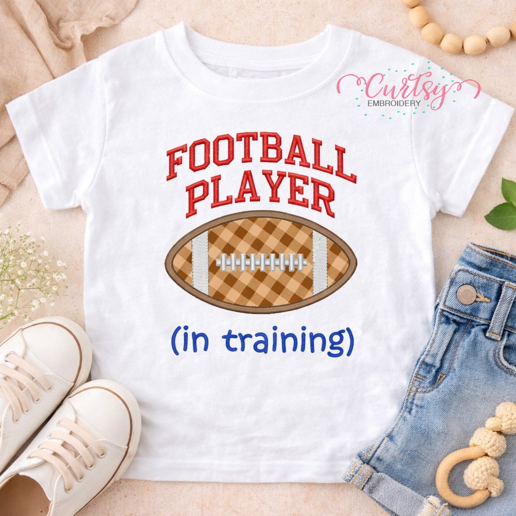 Football Player in Training Applique _ Logo 1