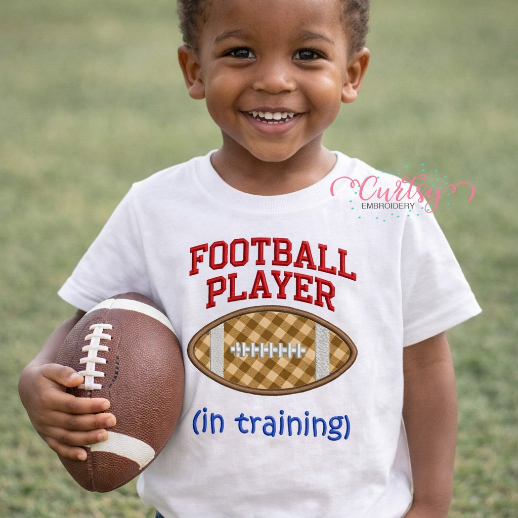 Football Player in Training Applique _ Logo 2