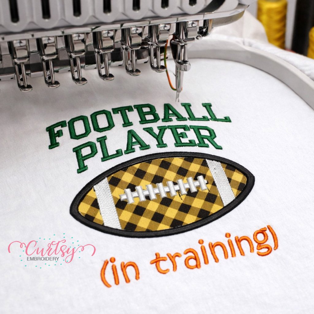 Football Player in Training Applique _ Logo 3