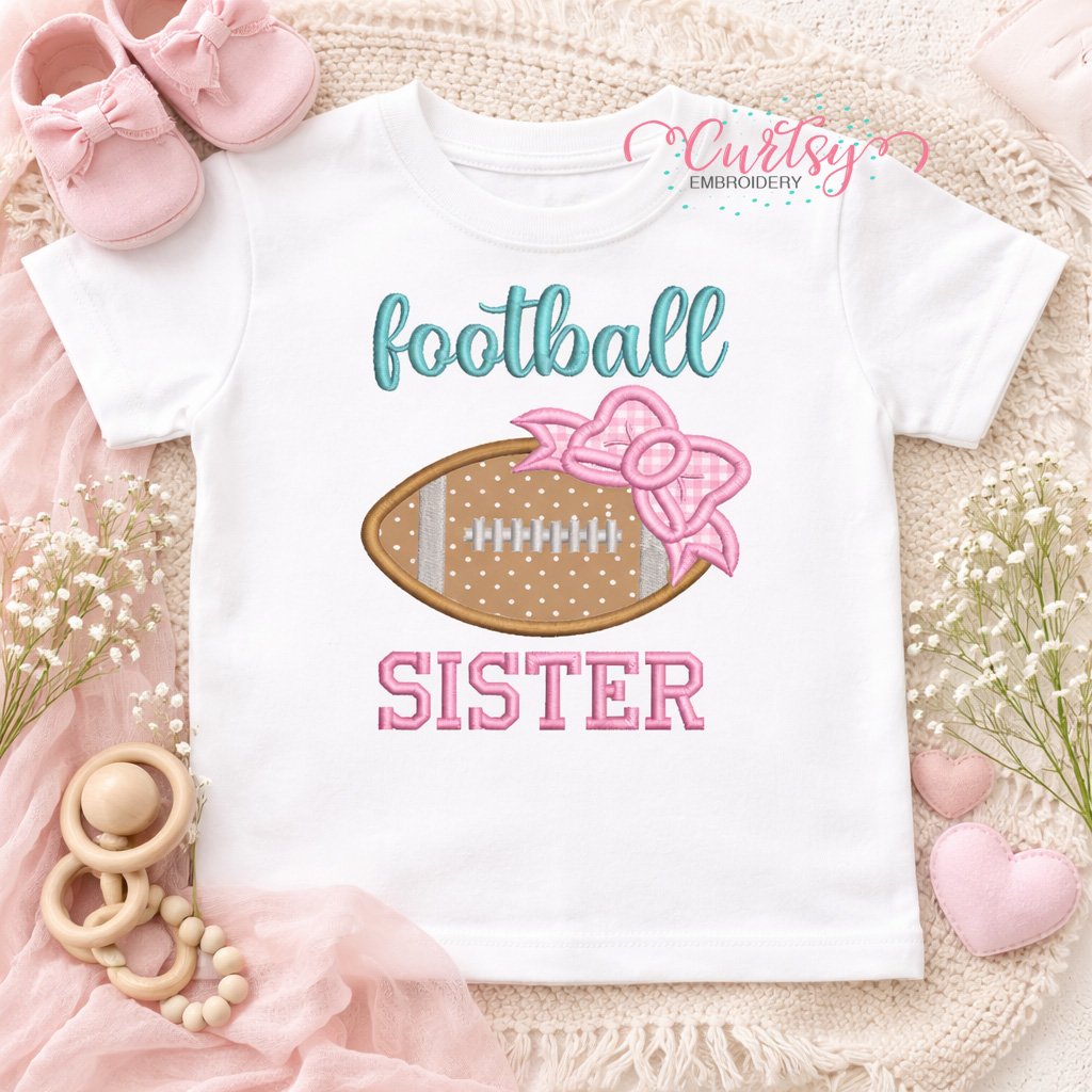 Football Sister Applique Design _ Logo 1