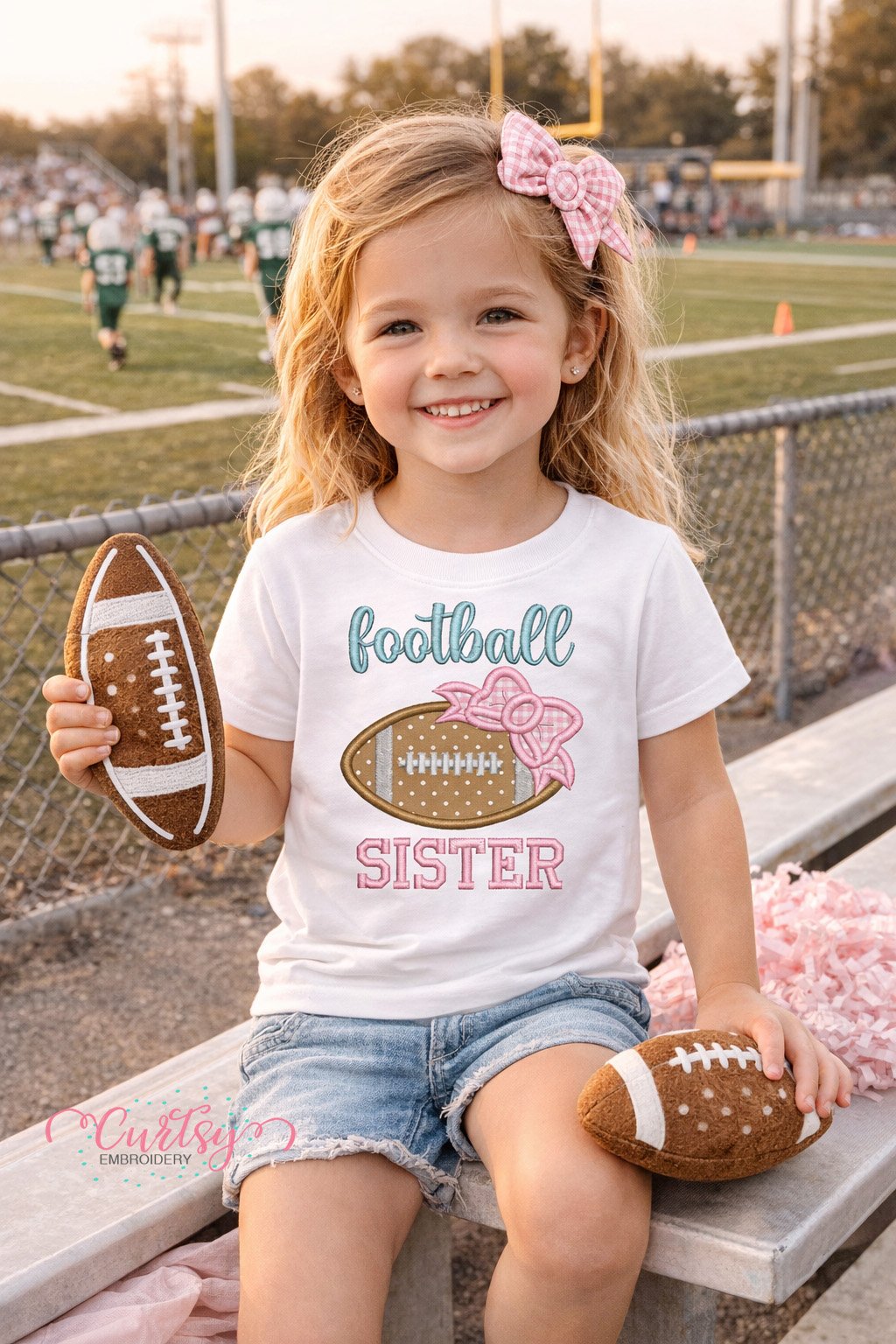 Football Sister Applique Design _ Logo 2